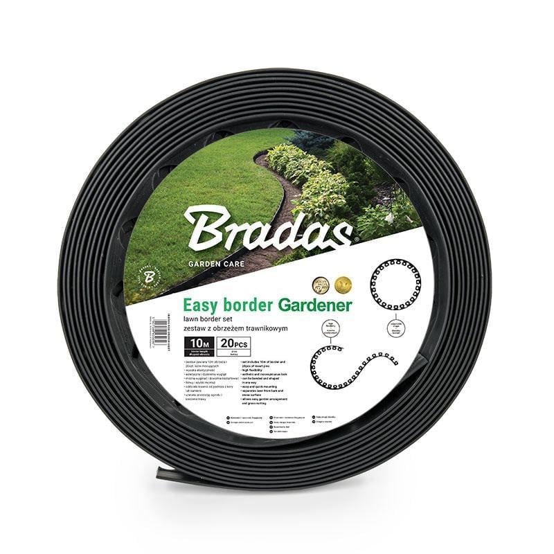 Бордюр газонний Bradas EASY BORDER 50 мм х 10 м з комплектом кілків Чорний (OBEB5010SET)