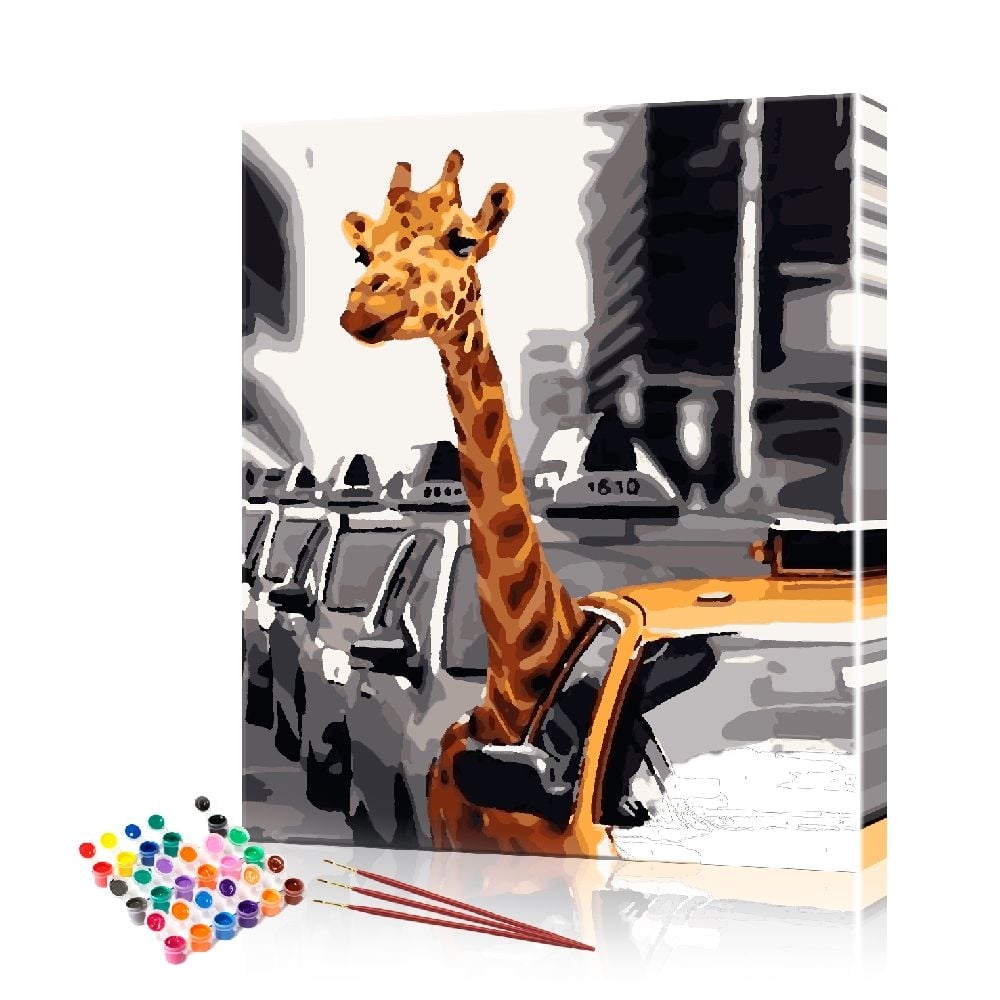 Картина за номерами ArtSale Жираф у таксі PBN0881 40х50 см