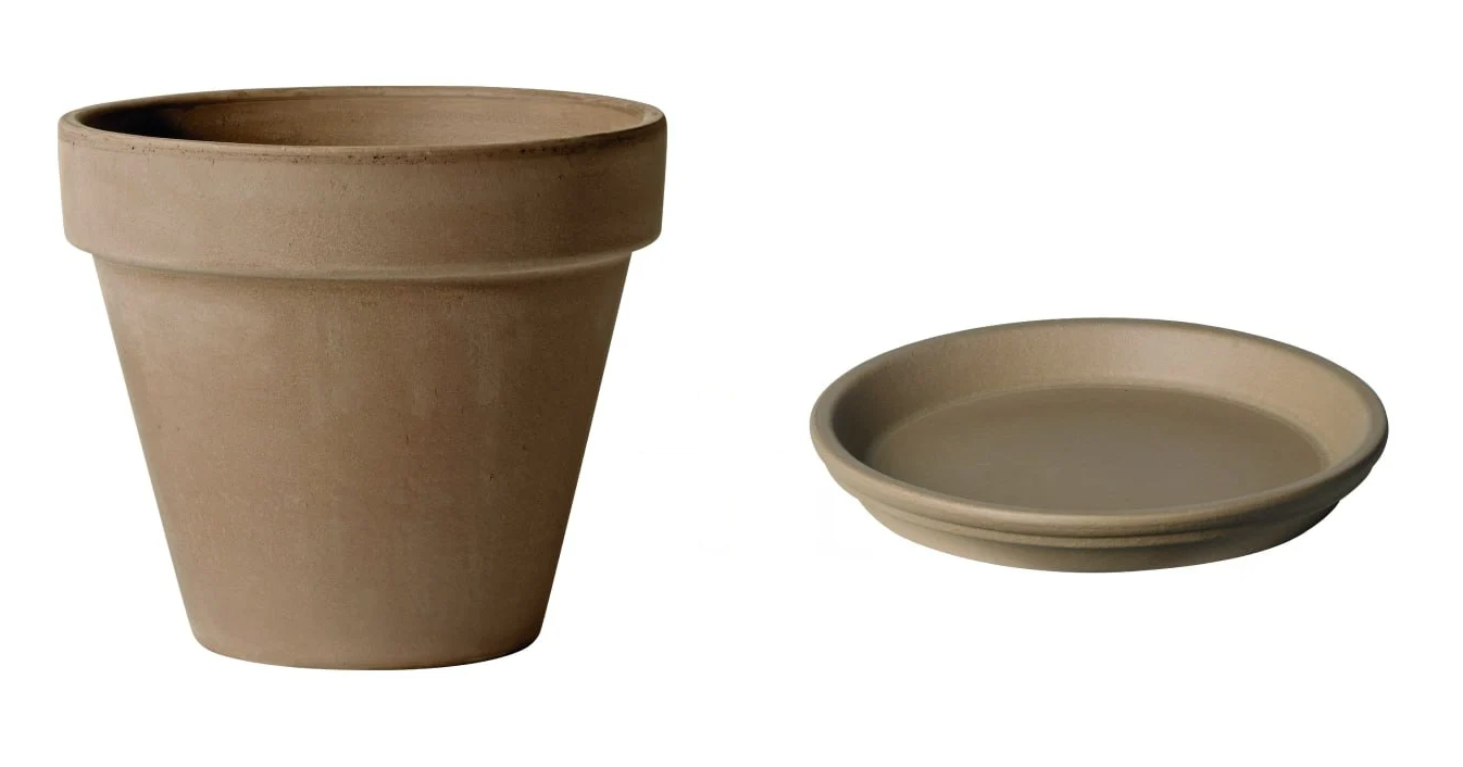 Горшок с поддоном DEROMA гладкий 28х31 см 12,6 л Мокко (000006334) - фото 1