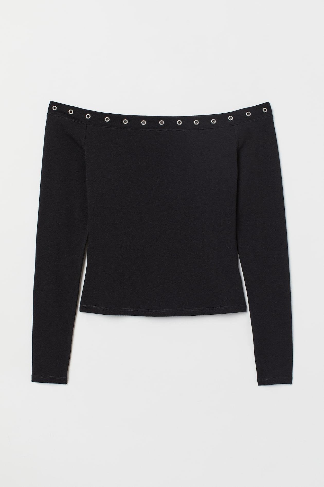 Топ H&M 685817П XS Черный