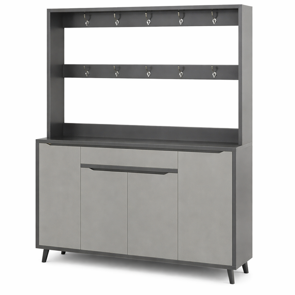 Шкаф для обуви с вешалкой RIAS BA27-140 комбинированный 140x32x180 см Grey (3_08149)