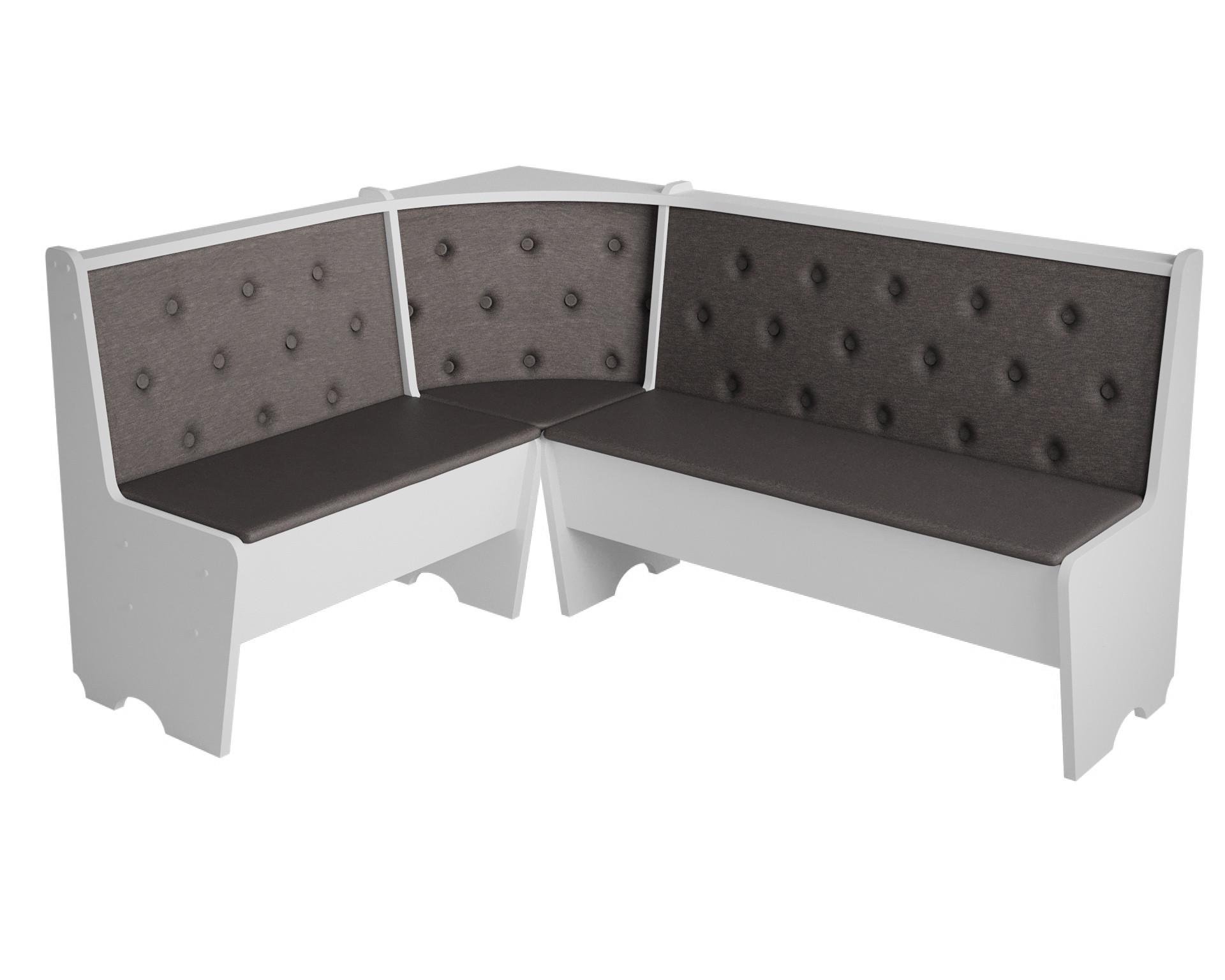 Кухонний куток Mebel-Service тканина Дорандо темний ДСП 153,5х113,5 с м Білий (K-DT-B) - фото 2