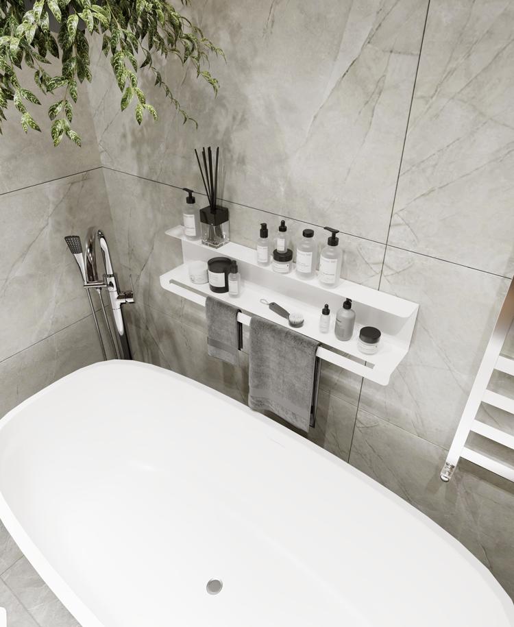 Вішак-полиця під рушники NC Home Towel Shelf Білий (110481) - фото 3 Вішак-полиця під рушники NC Home Towel Shelf Білий (110481) - фото 3