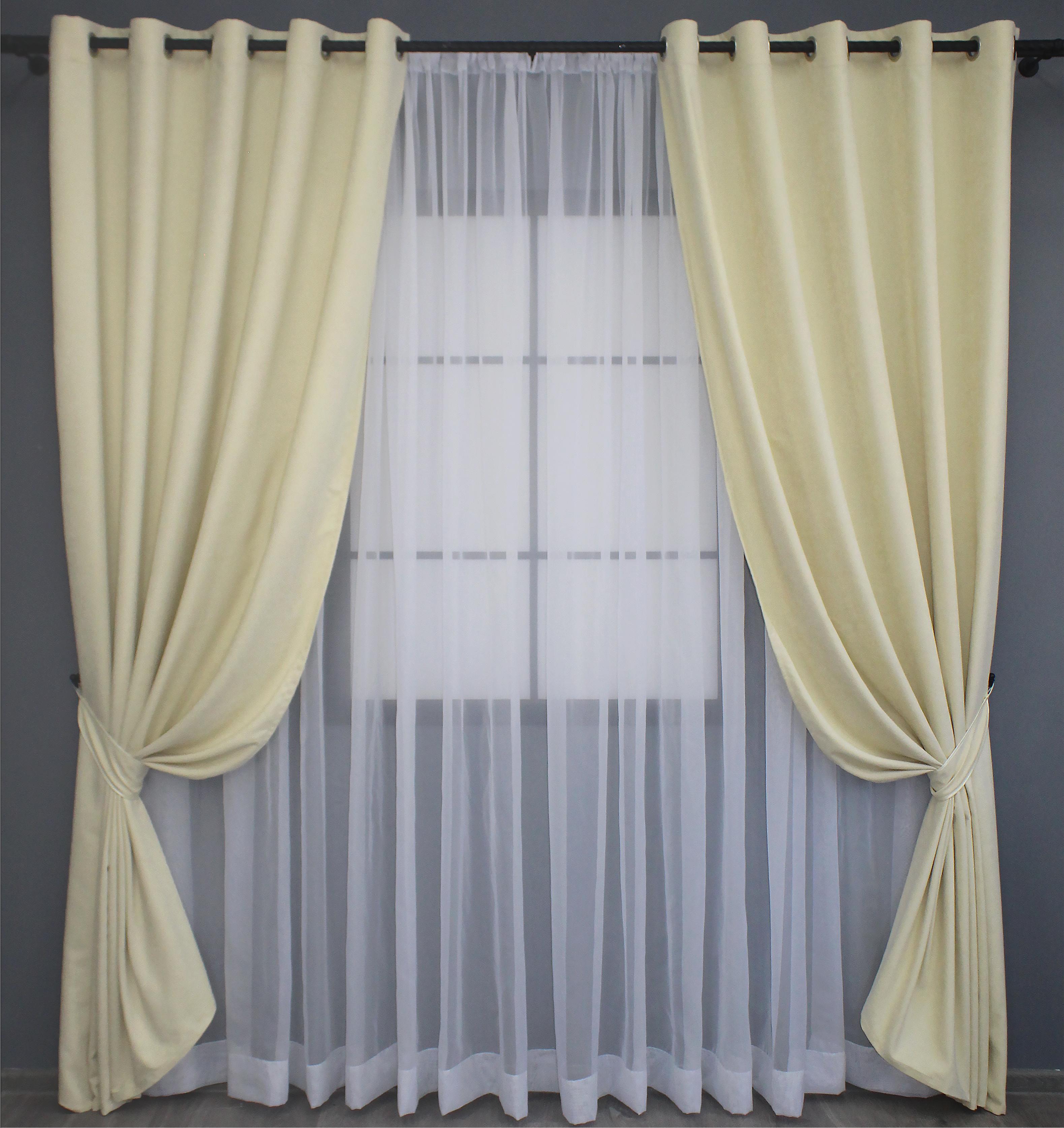 Комплект штор на люверсах VR-Textil SPARTA №844ш 150х250 см 2 шт. Кремовой (37-0006)