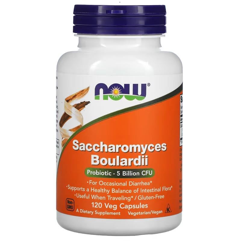 Пробиотические дрожжи NOW Saccharomyces Boulardii 5 Billion CFU 120 Veg Capsules (НФ-00002490)