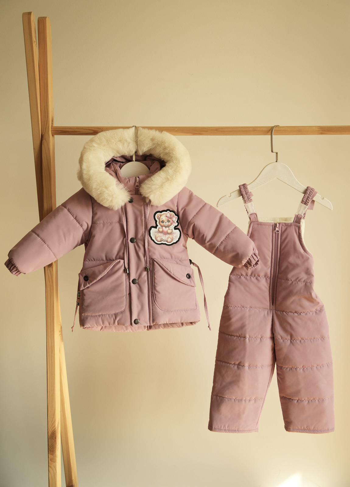 Костюм дитячий зимовий 92 см 2в1 Рожевий (1018)