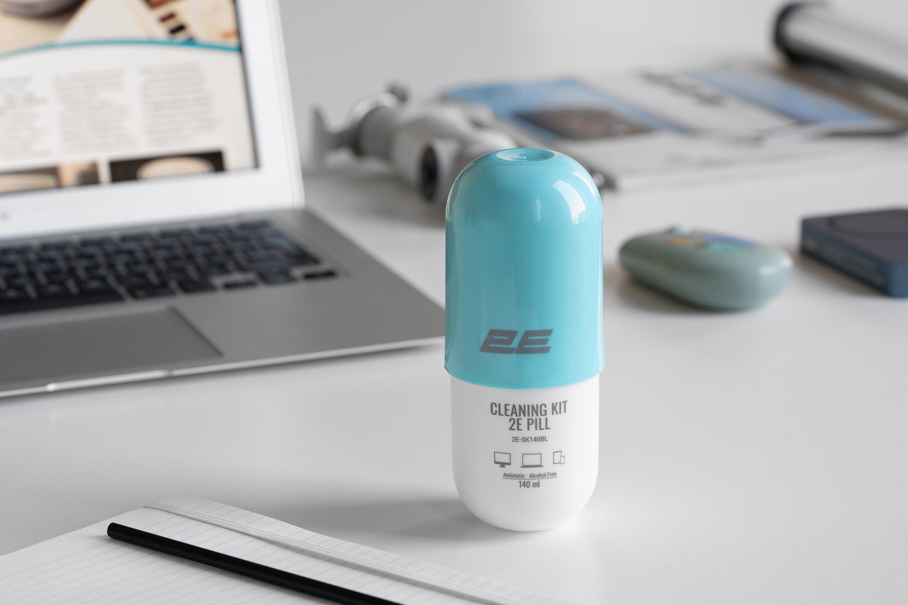 Набор для чистки техники 2E PILL жидкость/салфетка 140 мл Бело-голубой (30471995) - фото 6