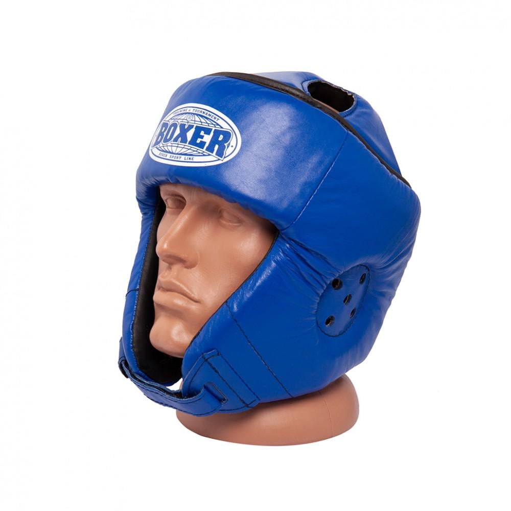Шлем карате Boxer кожа 0,8-1 мм L Синий (2029-01B)