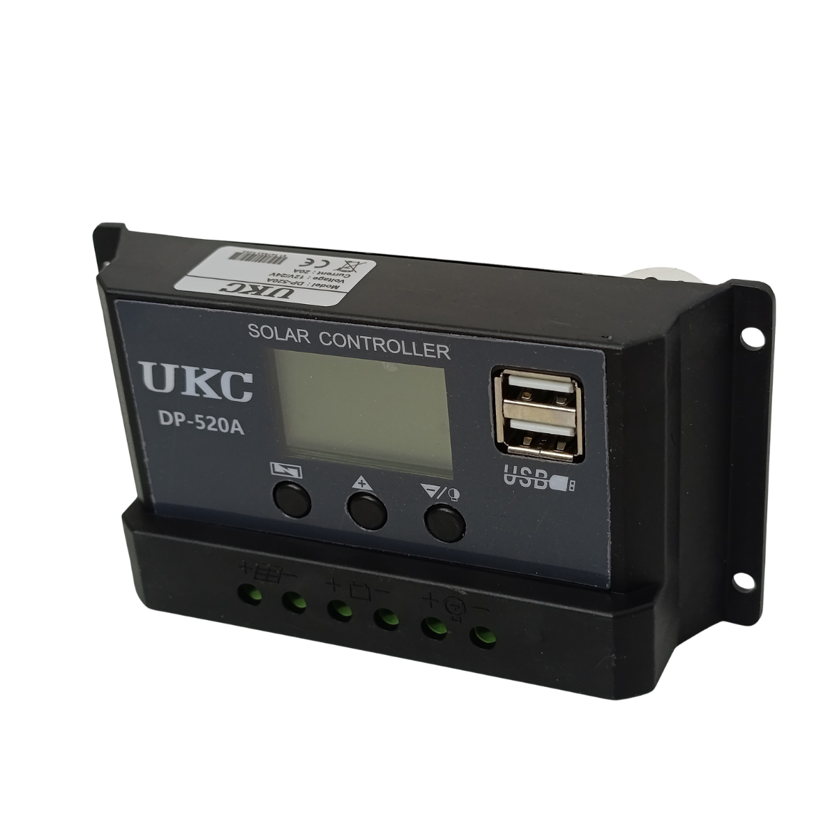 Контроллер заряда солнечной батареи PWM для свинцово-кислотных аккумуляторов 20А 12V/24V (PD-520A)