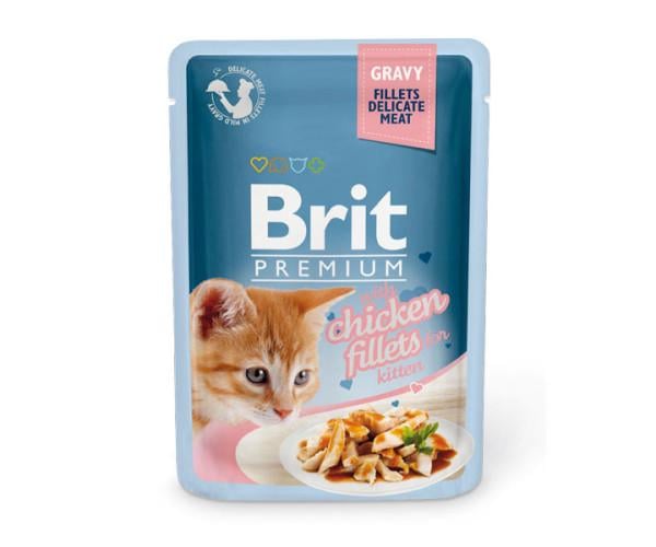Корм вологий для кошенят Brit Premium Cat Pouches шматочки з курячого філе в соусі 85 г Корм вологий для кошенят Brit Premium Cat Pouches шматочки з курячого філе в соусі 85 г