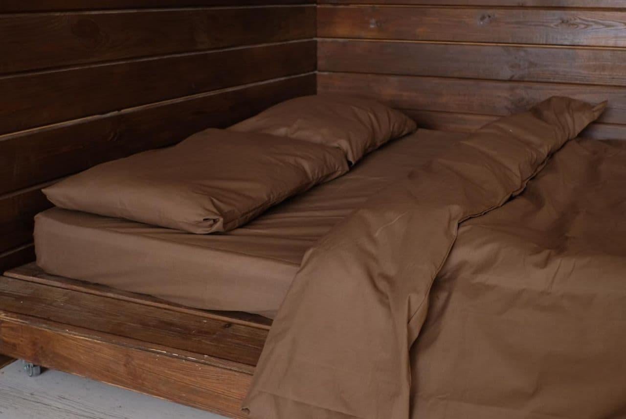 Комплект постельного белья односпальный поплин Lux Коричневый (1928117486)