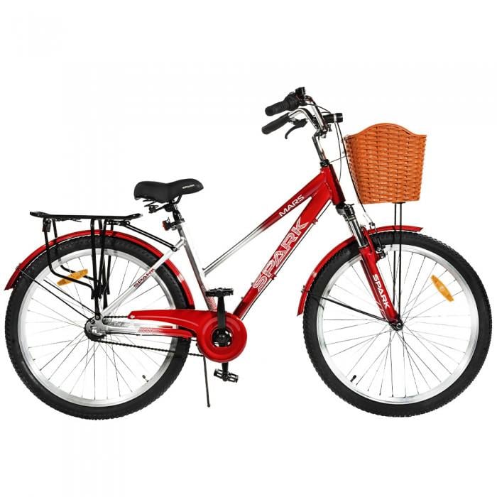 Велосипед SPARK 26" PLANET 3 MARS рама 17" Vbr планетарная втулка алюминий white/red