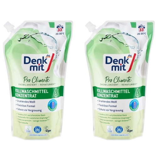 Гель для стирки белого белья DenkMit Pro Climate концентрированный 1 л 33 стирки 2 шт. (EPI-15102025-736)