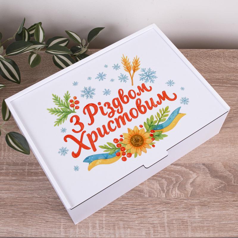 Коробка прямоугольная с Рождеством Христовым 32 см (6967-59)