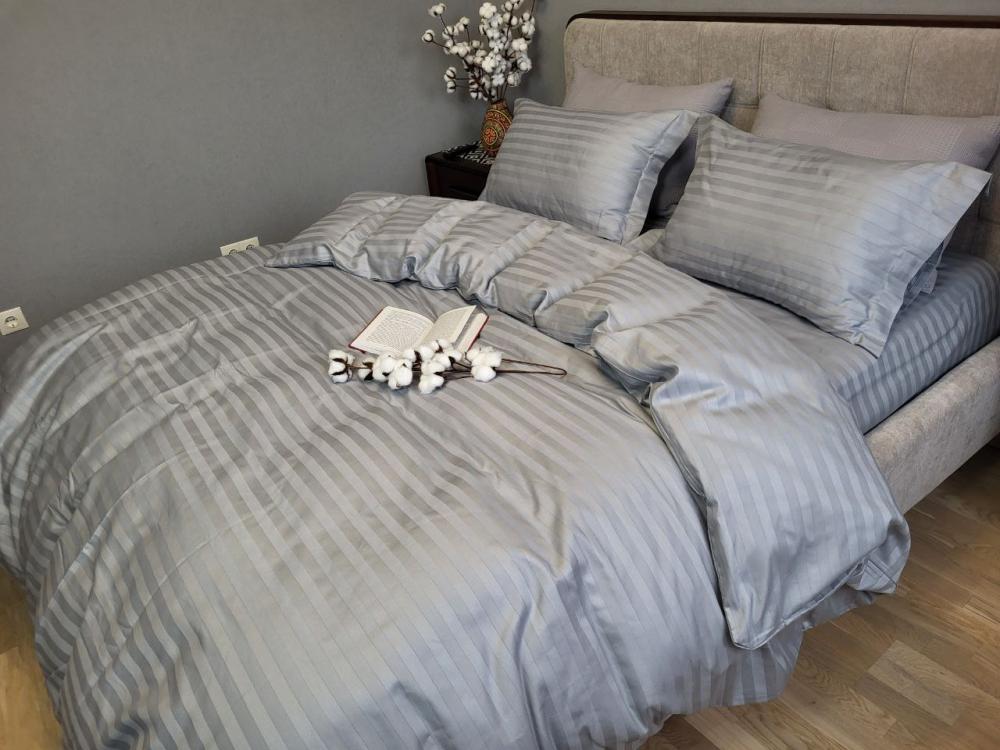 Комплект постельного белья PREMIUM Stripe сатин 2/2 см двуспальный Silver stone (2105420006)