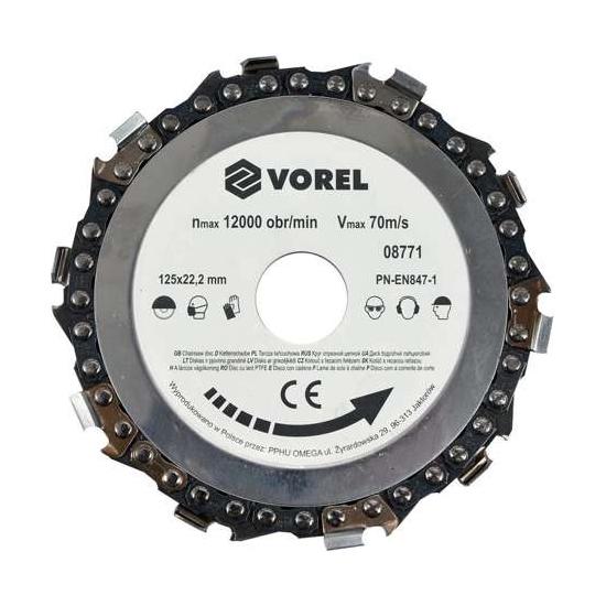 ? Круг цепной Vorel по дереву для болгарки 125 мм (08771)
