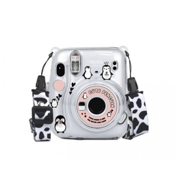 Чехол Fujifilm Instax Mini 11 Case Transparent с наклейками Пингвины