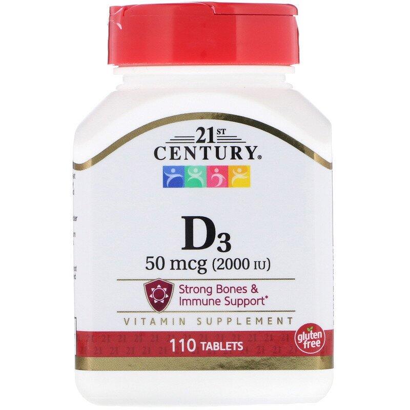 Витамин D3 21st Century Vitamin D3 50 mcg 2000 IU 110 tablets