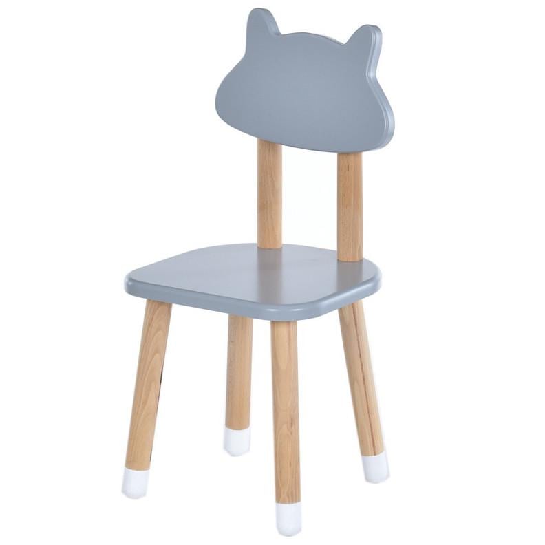 Дитячий стільчик зі спинкою Bambi комбінований 29,5х30х63 см Сірий (KL-154-R-20)