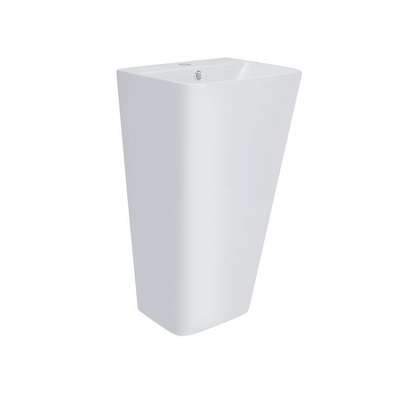 Раковина підлогова моноблок Q-tap Tern 440х380х830mm з донним клапаном White (QT1711G302W) - фото 3