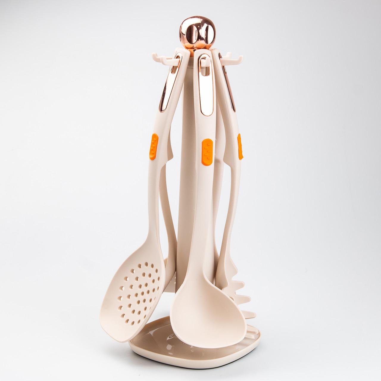 Набор кухонных принадлежностей на подставке 6 шт. Бежевый (HP27473K) - фото 5 Набор кухонных принадлежностей на подставке 6 шт. Бежевый (HP27473K) - фото 5