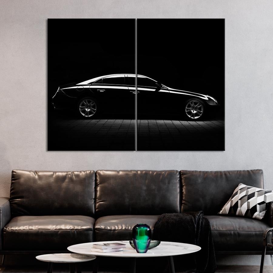 Картина Автомобиль Роскошный чёрный Mercedes-Benz C219 165x122 см (A1202-2)