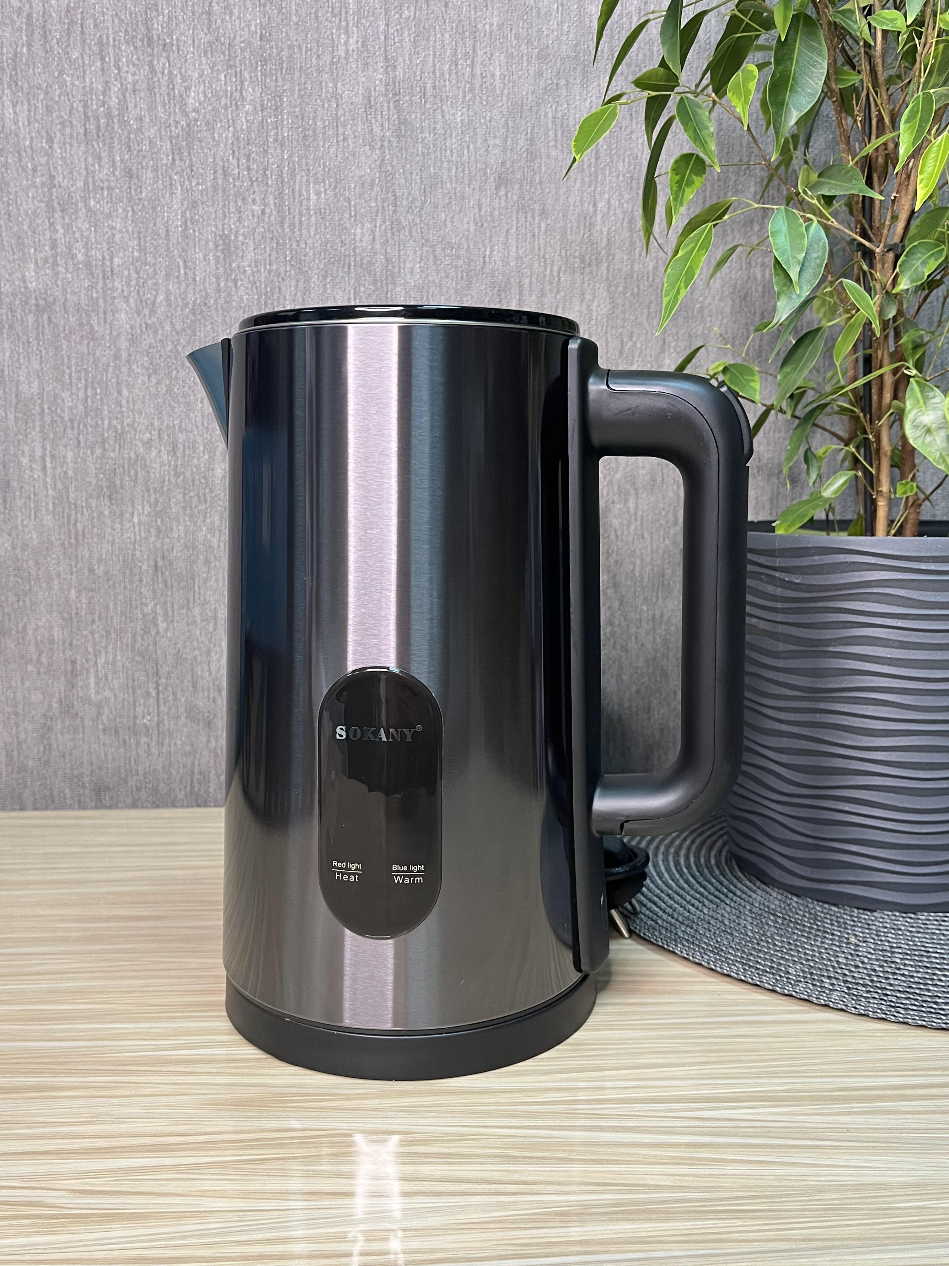 Електрочайник Sokany SK-09019 дисковий 3 л Сірий (260781)