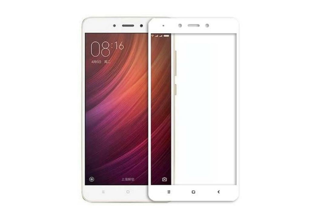 Загартоване захисне скло на Xiaomi Redmi Note 4X Біла рамка Повне покриття