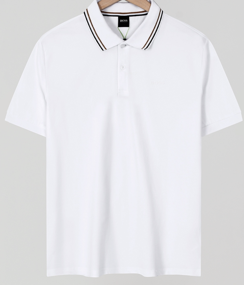 Футболка мужская поло BOSS Classic Tipped Polo shirt XL Белый (HB13005.3XL)