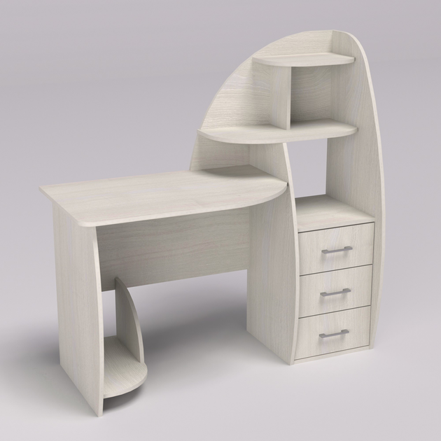 Стол компьютерный Континент СКП-2 130х55х130 см Дуб шамони светлый (28219079) - фото 1 Стол компьютерный Континент СКП-2 130х55х130 см Дуб шамони светлый (28219079) - фото 1