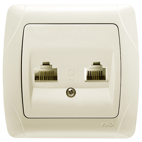 Розетка компьютерная+TF VIKO Carmen Крем (221034)