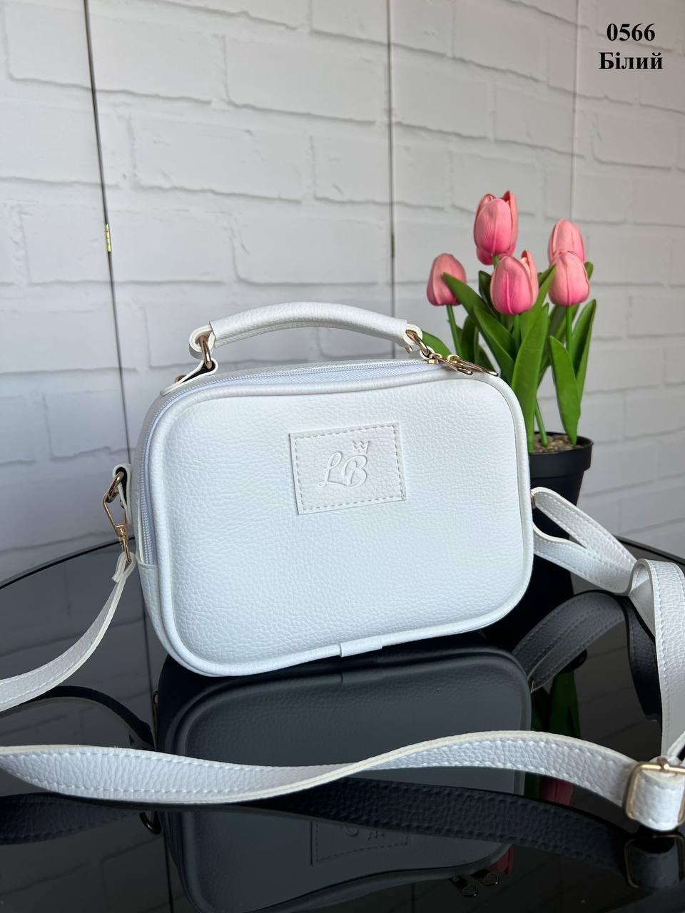 Сумка кросс боди женская маленькая через плечо на тонком ремне вместительная экокожа Белый - фото 3 Сумка кросс боди женская маленькая через плечо на тонком ремне вместительная экокожа Белый - фото 3
