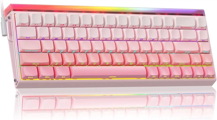 Клавиатура игровая Aula Hero 68 магнитная проводная с RGB подсветкой Pink Gradient