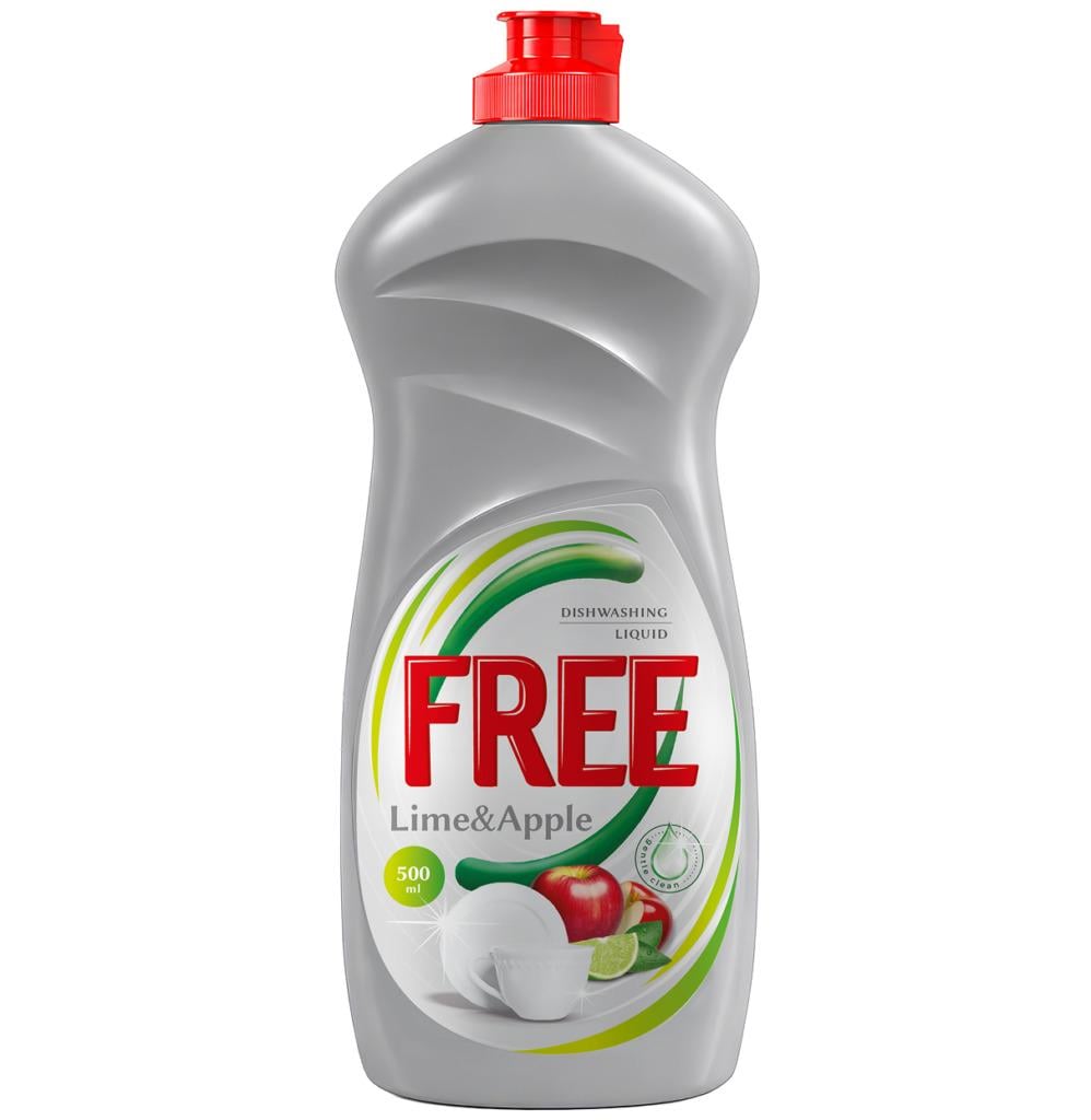 Гель для миття посуду FREE Яблуко/Лайм 500 мл (hx-47211)