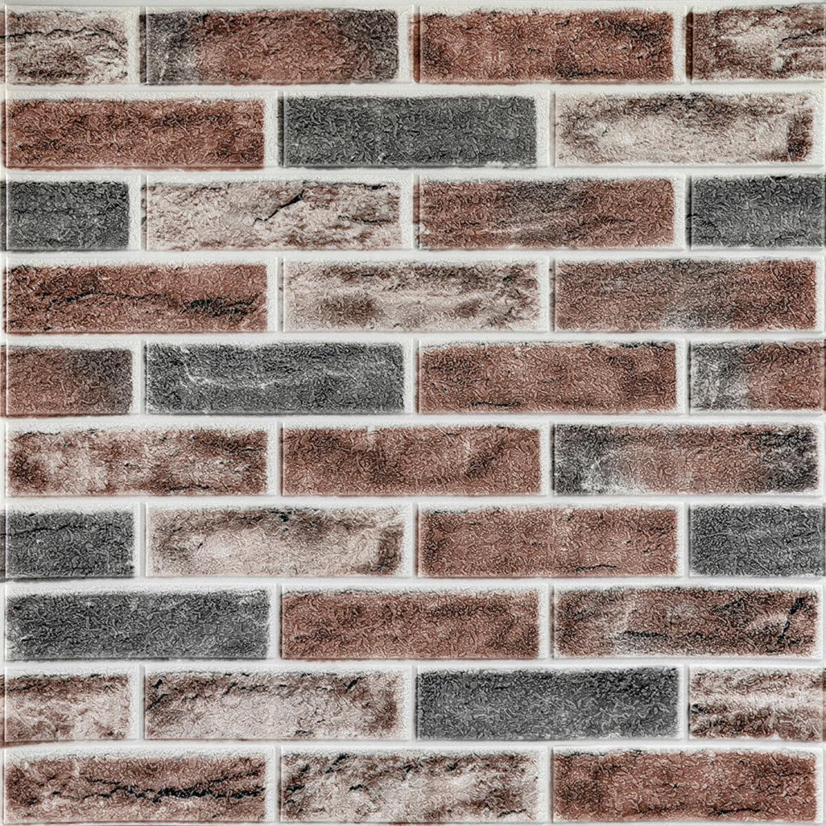 Панель самоклеящаяся 3D под кирпич клинкер 414 700x700x4 мм Оранжевый (SW-00000769) - фото 1 Панель самоклеящаяся 3D под кирпич клинкер 414 700x700x4 мм Оранжевый (SW-00000769) - фото 1