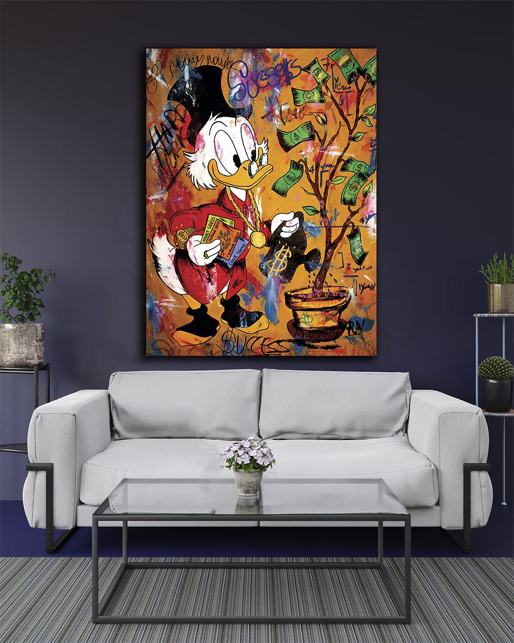 Картина в офис Денежное дерево Скруджа 90х120 см (MIX-609-2)