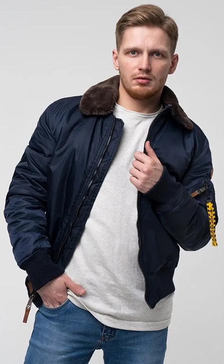 Бомбер Top Gun B-15 Flight Bomber Jacket 4XL Navy (TGJ1542N4XL) - фото 3