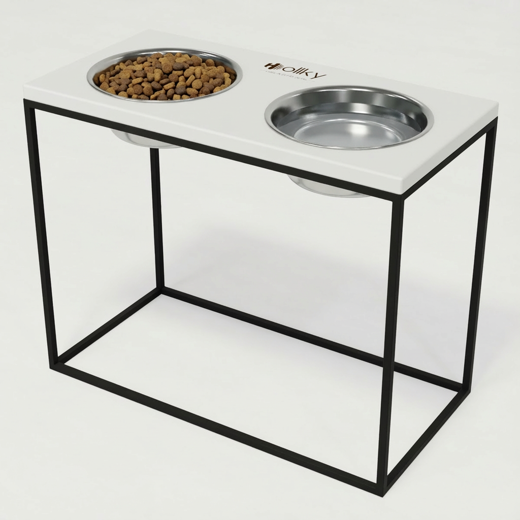 Миски на підставці для великих собак Hollky Base XL20 2х1,8 л (BXL40-522640-BLWH) - фото 1 Миски на підставці для великих собак Hollky Base XL20 2х1,8 л (BXL40-522640-BLWH) - фото 1