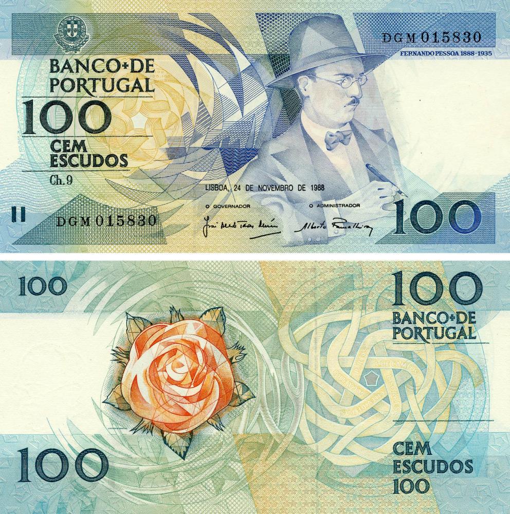 Коллекционная банкнота Португалия 100 эскудо 1988 UNC P179f (Б18257)
