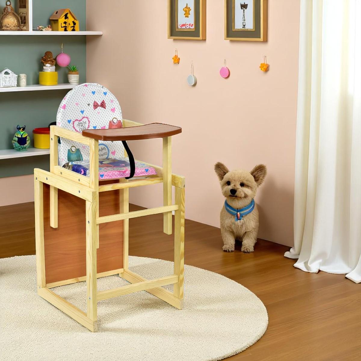 Стульчик для кормления Мася Сердечки Розовый (№1123) - фото 3 Стульчик для кормления Мася Сердечки Розовый (№1123) - фото 3