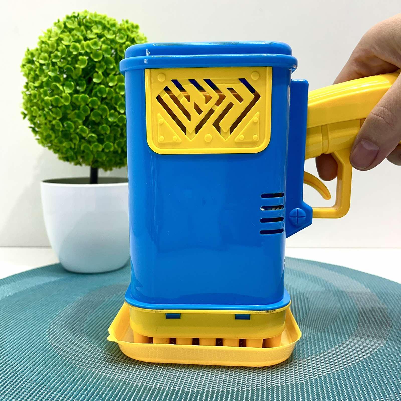 Пистолет для запуска мыльных пузырей 45 отверстий 17 см Желто-синий (2023-58A) - фото 4