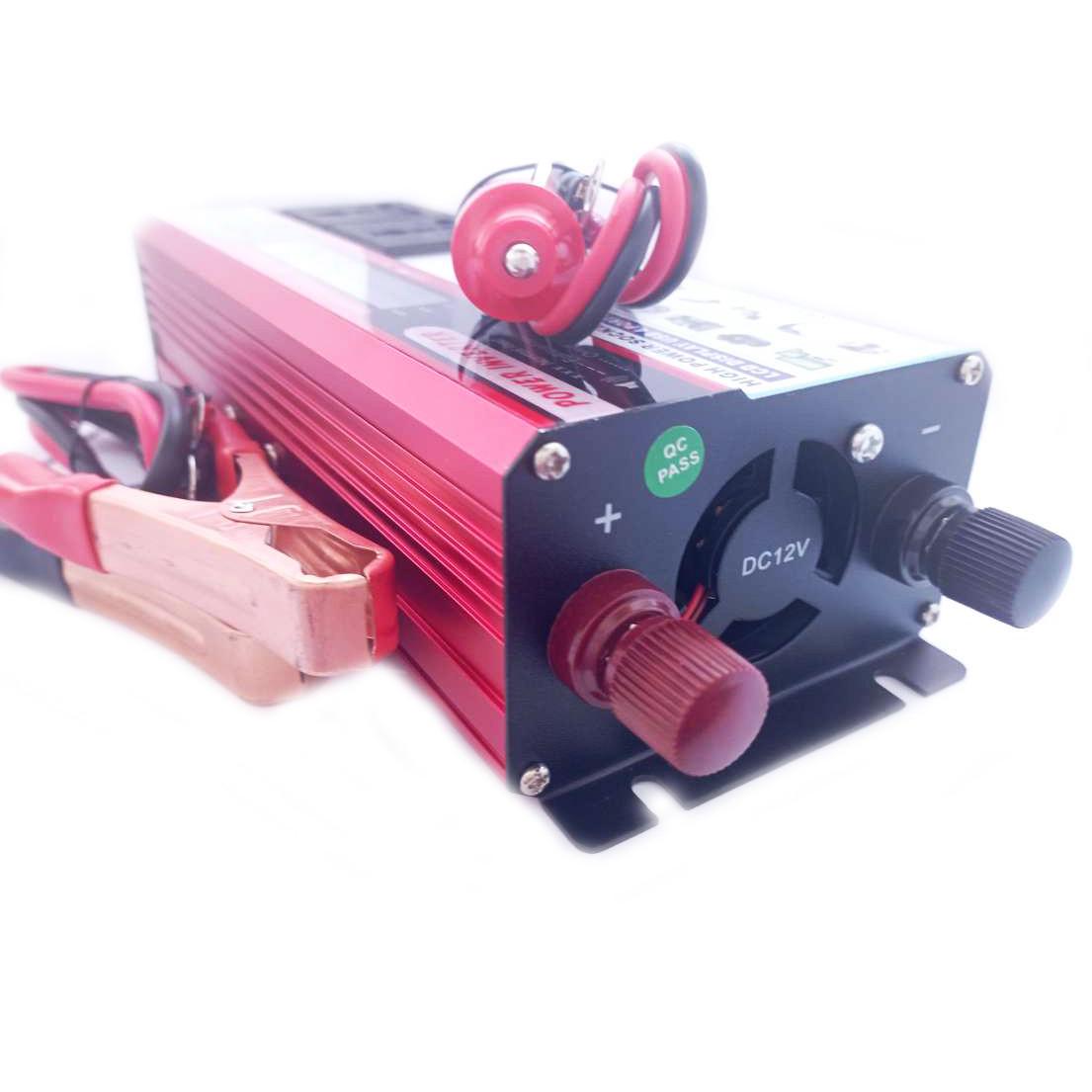 Автомобильный инвертор Solar Power Inverter 011 c 12V на 220V 1500W модифицированная синусоида Red (11034) - фото 2