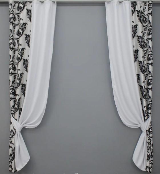 Шторы блекаут 1,5х2,7 м 2 шт. Серый/Черный (014дк/140Б-826ш)