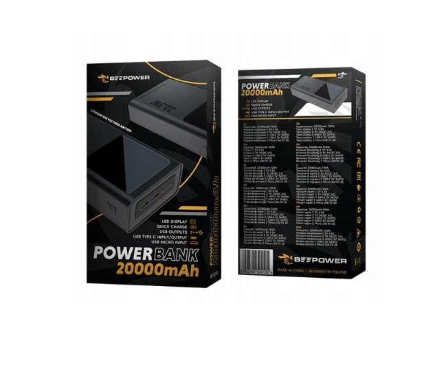 Портативное зарядное устройство BeePower BP-20PD 20000 mAh 22,5W (8984904) - фото 4