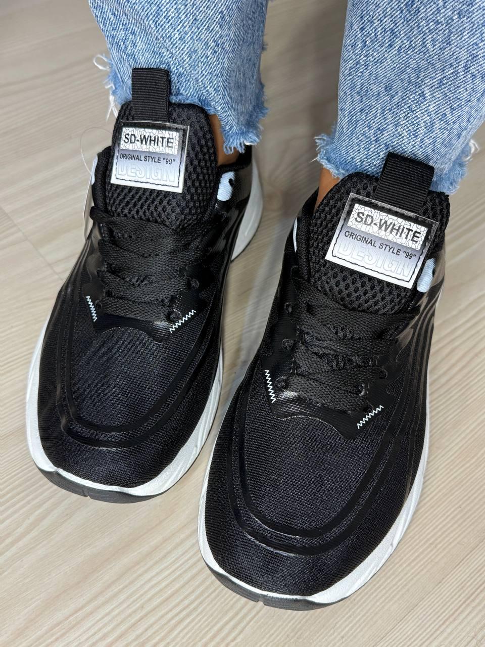 Кроссовки женские Violeta 149-62 текстильные сетка р. 38 Черный/Белый (5048) - фото 9