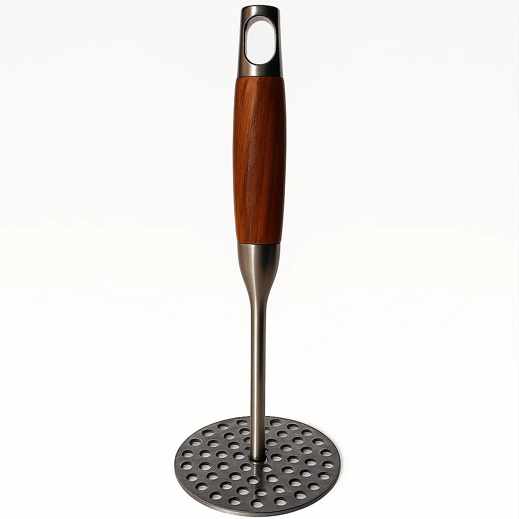 Картофелемялка для пюре из нержавейки с деревянной ручкой 26 см (HP-8-59)