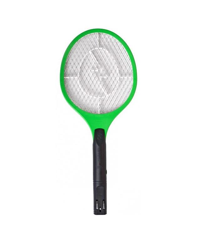 Мухобойка электрическая Rechargeable Mosquito-hitting Swatter трехслойная аккумуляторная Черно-зеленый