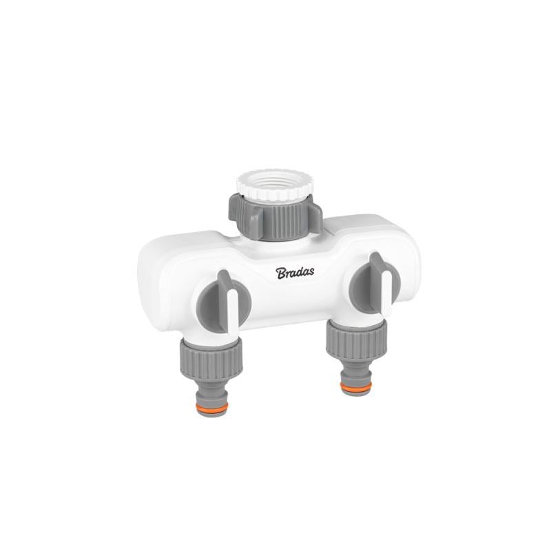 Распределитель для шланга Bradas WL-3052K White Line с 2 кранами на кран 1" или 3/4" (49041)
