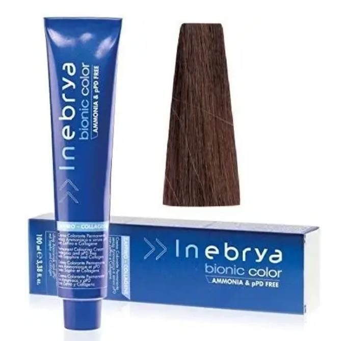 Крем-краска для волос INEBRYA Bionic Сolor стойкая без аммиака 100 мл 6/3 Темно-русый золотистый