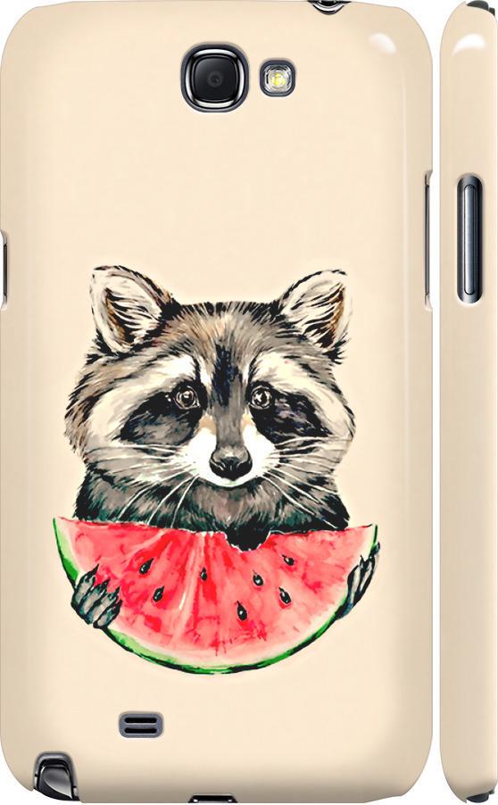 Чехол на Samsung Galaxy Note 2 N7100 Енотик с арбузом (4605m-17-42517)